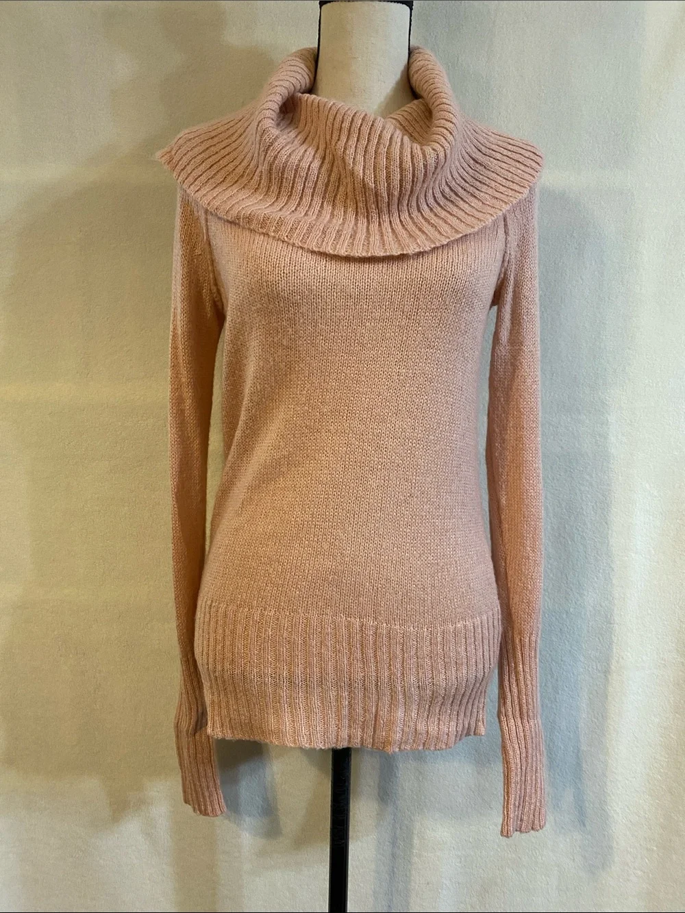 J. Crew dusty pink Chalet wool mohair knit cowl turtleneck sweater